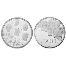 +500 Francs 1980 - 150 ans de l'indépendance de la Belgique, 5 Rois (Baudouin 1er)