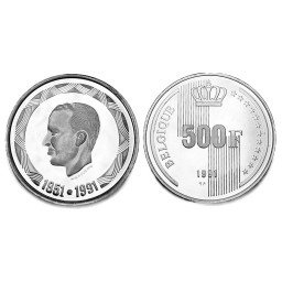 500 Francs 1991 - 40ème anniversaire du règne du Roi Baudouin 1er (Baudouin 1er)
