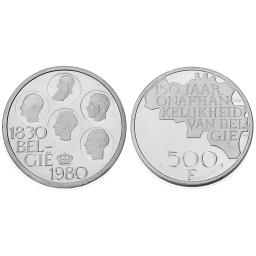 +500 Frank 1980 - 150 ans de l'indépendance de la Belgique, 5 Rois (Baudouin 1er)