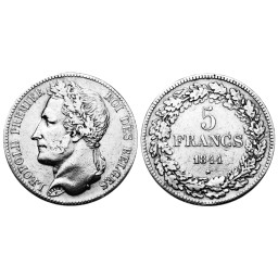 VV 5 Francs 1832-1844 - Tête laurée type 1 (Léopold Ier) - Partie 5 (1835)