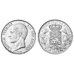 *5 Francs 1849-1865 - Tête nue (Léopold Ier) - Partie 3 (1858-1865)