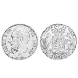 *5 Francs 1865-1878 - Petite tête (Léopold II) - Partie 4 (1873-1878)