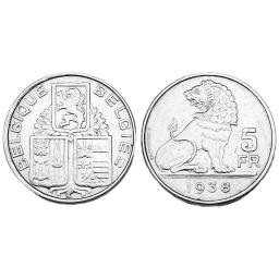 *5 Francs 1938-1939 - Type Wynants (Léopold III)