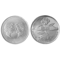 250 Francs 1999 - Mariage du Prince Philippe et de la Princesse Mathilde (Albert II)