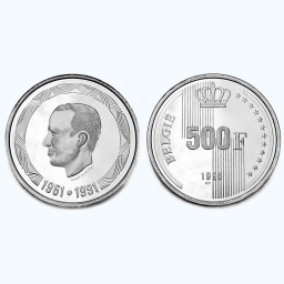 500 Frank 1991 - 40ème anniversaire du règne du Roi Baudouin 1er (Baudouin 1er)